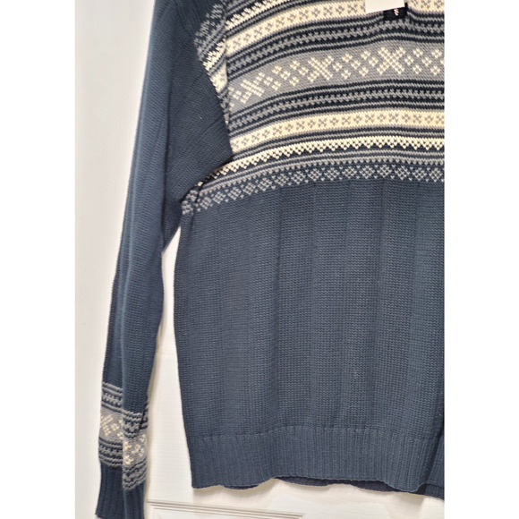 Dockers Men’s Nordic Pattern Cotton Jacquard Sweater Half-Zip Black Size L NWT - Picture 2 of 12